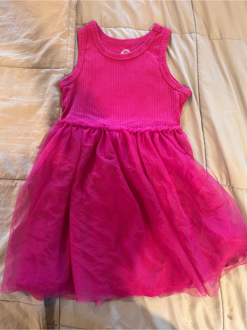 wonder nation Hot Pink Ribbed Tank Top Dress
